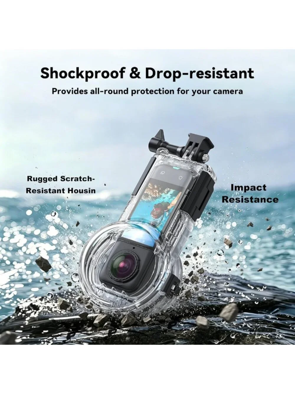 Waterproof 60M Dive Case for Insta360 X5 | Underwater Housing for Snorkeling